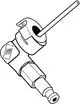 Messnadel von IMI Hydronic Engineering, mit einem gebogenen Ansatz und einem langen, geraden Ende, ideal für präzise Messungen in Heizungsanlagen.